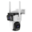 Magyar menüs, 2 kamerás WIFI-s motoros kültéri kamera 2x2 Mpixel Vstarcam CS621dr