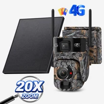  Magyar nyelvű 20x-os optikai zoomos 6Mp dupla Vadkamera forgatható, GPS-el napelemmel ST-637-20x