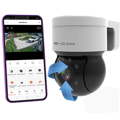 Magyar menüs, 4 Mpixeles (2,4/5Ghz WIFI-s) Ember felismerős, Motoros Kültéri megfigyelő kamera E-cam ZX-C48 (Tuya APP)