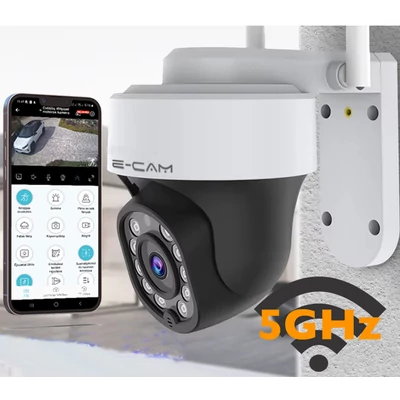Magyar nyelvű 4 Mpixeles, (2.4/5Ghz Wifis) Motoros Ember felismerős Kültéri megfigyelő kamera E-cam cs665q